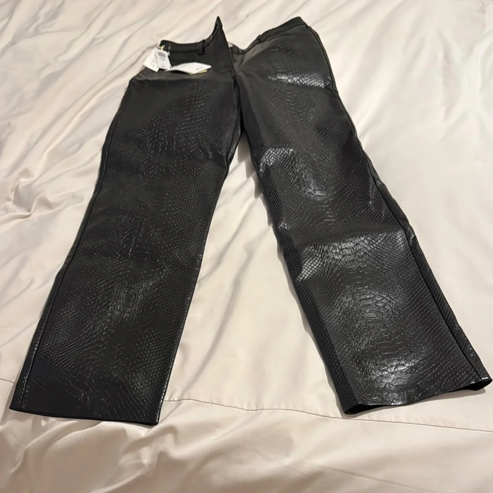 Black Snakeskin Pattern Pants - Picture 2 of 5